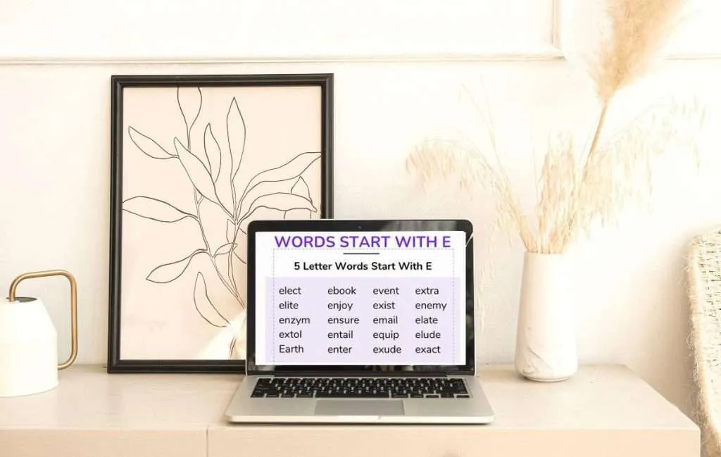 Words start with E