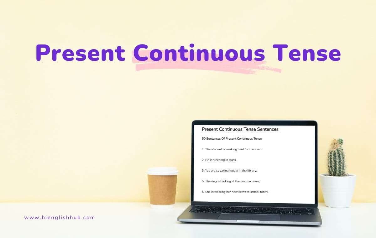 Present continuous tense examples with pictures