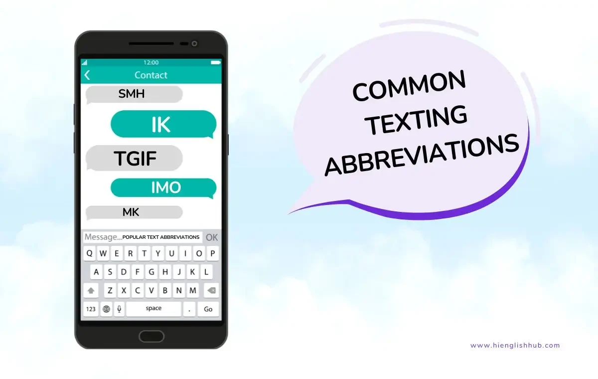 Most common text abbreviations
