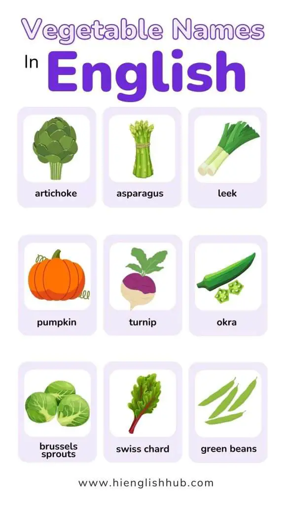 15 vegetable names