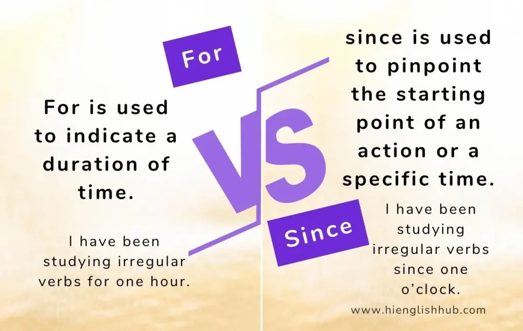 For and since difference