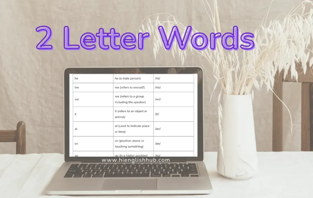2 Letter Words in English