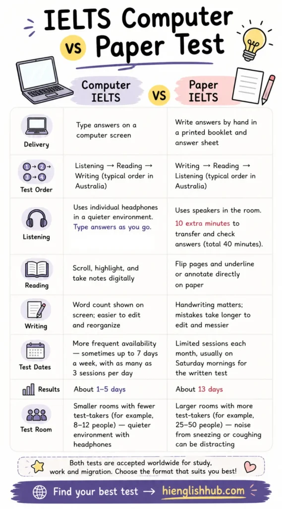 IELTS computer or paper test